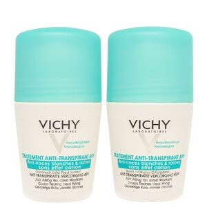 Vichy 48H Anti-Perspirant Roll-On Deodorant – 2 Pack (50ml Each) Hypoallergenic